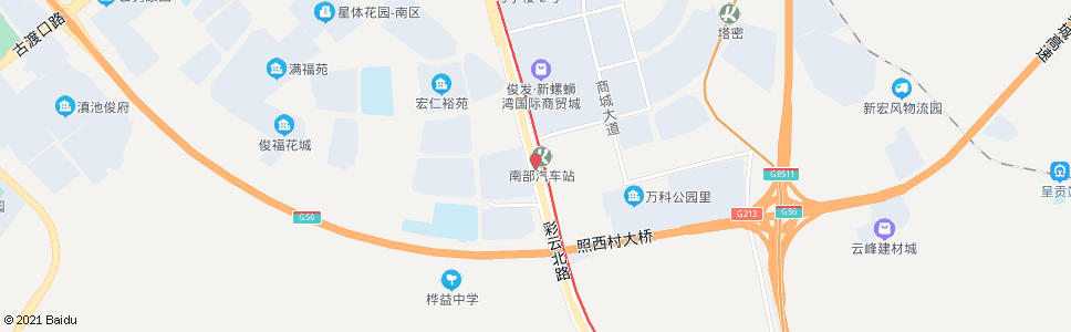 昆明新螺蛳湾公交枢纽站彩云北路_公交站地图_昆明公交_妙搜公交查询2024