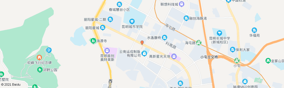 昆明傲云峰小区(海源北路)_公交站地图_昆明公交_妙搜公交查询2024