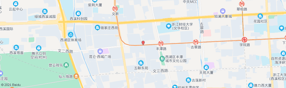 杭州竞舟路文二西路口_公交站地图_杭州公交_妙搜公交查询2024