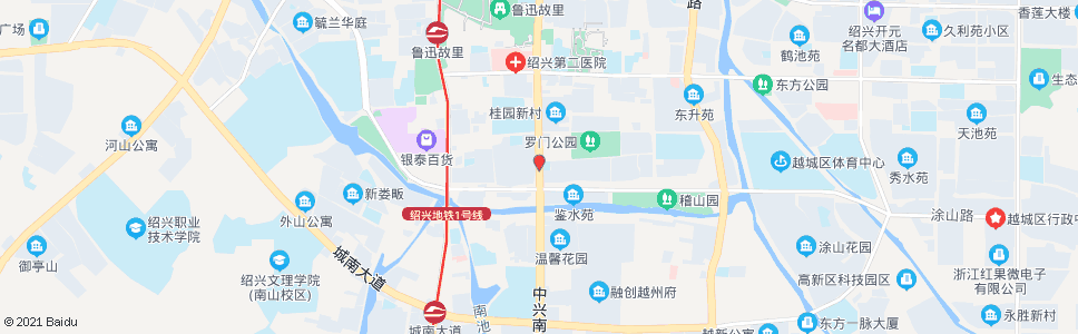 绍兴稽山公园(罗门新村)_公交站地图_绍兴公交_妙搜公交查询2025